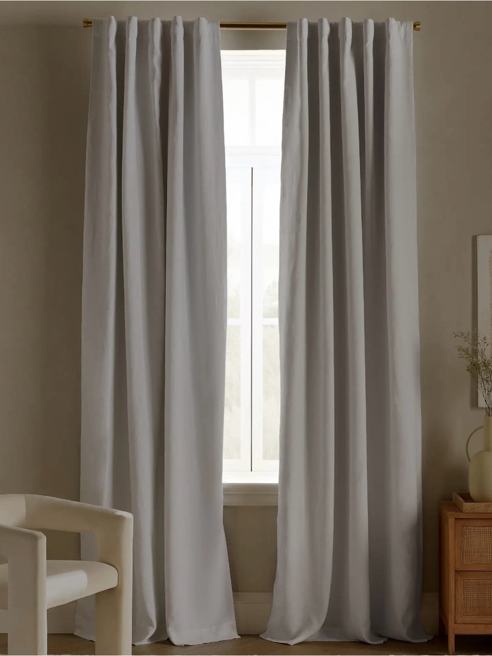 NWOT White European Linen True Blackout Curtain 96x96 154 Retail Per Panel